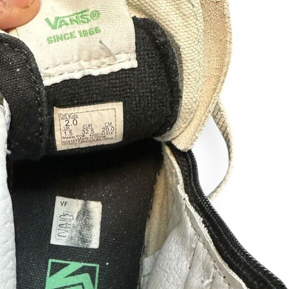 VANS Kids SK8-Hi Reissue Side Zip Sneakers Green Black Snake Print Size 2 - Picture 9 of 9